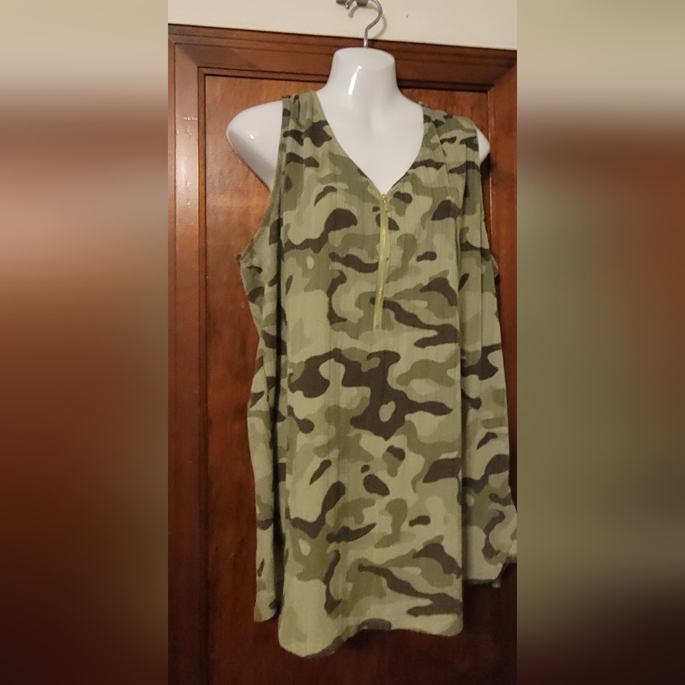 LuLaRoe Green Camouflage Tank Top #8